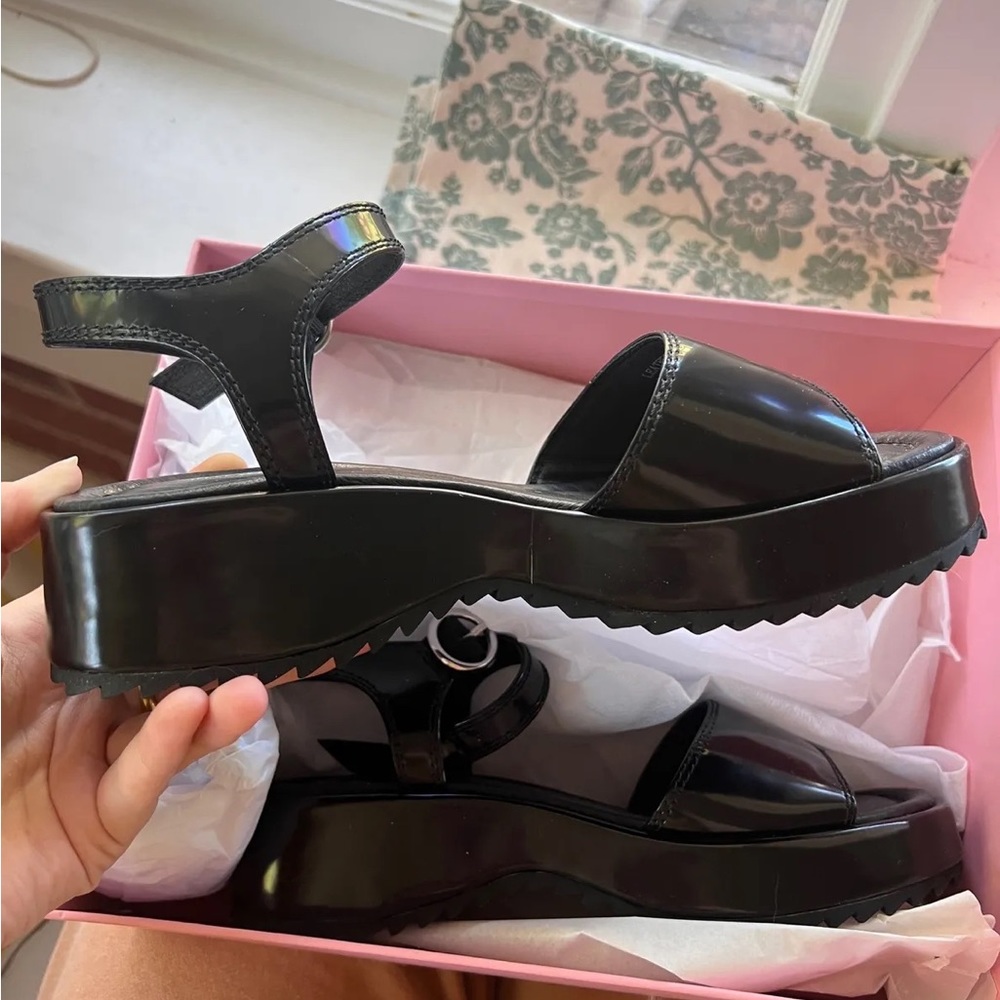 Intentionally blank platform sandals